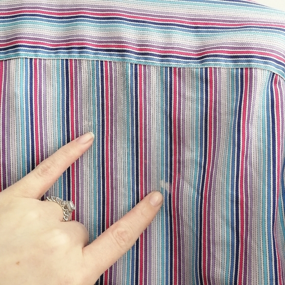 Robert Graham Men's 100% Cotton Striped Dress Shirt Purple, Pink, Blue 41 or 16 - Picture 12 of 16